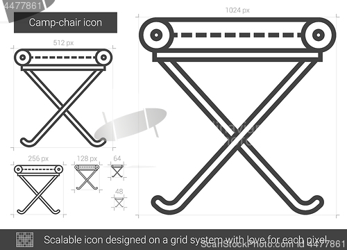 Image of Camp-chair line icon.