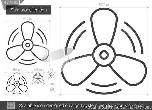 Image of Ship propeller line icon.