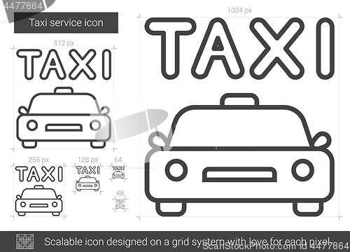 Image of Taxi service line icon.