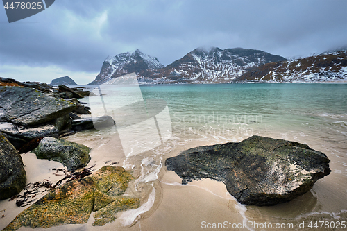 Image of Rocky coast of fjord in Norway