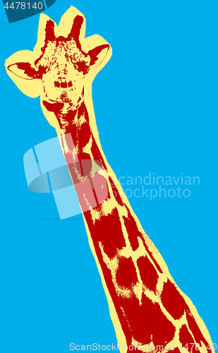 Image of Giraffe picture over green background