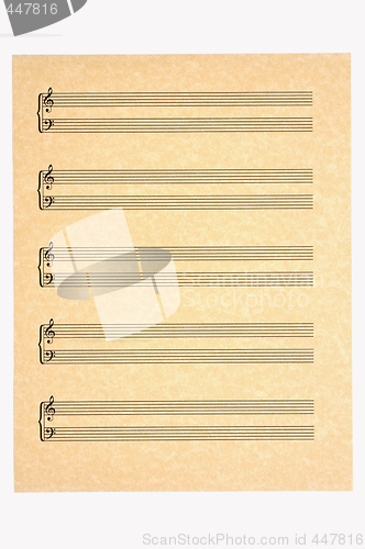 Image of Blank Music Sheet, Treble and Bass Clefs