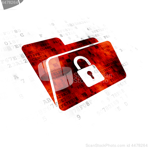 Image of Finance concept: Folder With Lock on Digital background