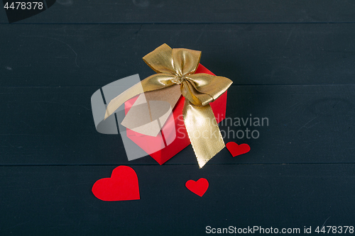 Image of Gift boxes on wooden table