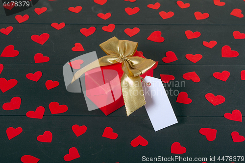 Image of Gift boxes on wooden table