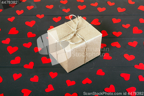 Image of Gift boxes on wooden table