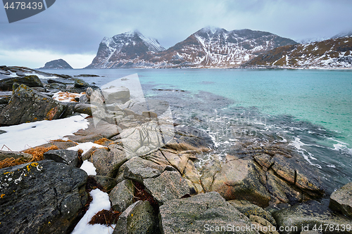 Image of Rocky coast of fjord in Norway