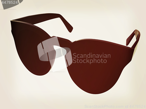Image of Cool black sunglasses. 3d illustration. Vintage style