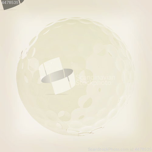 Image of Golf ball. 3D rendering. Vintage style