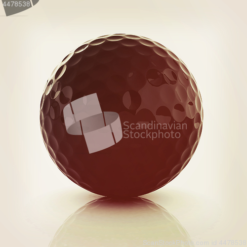 Image of Golf ball. 3D rendering. Vintage style