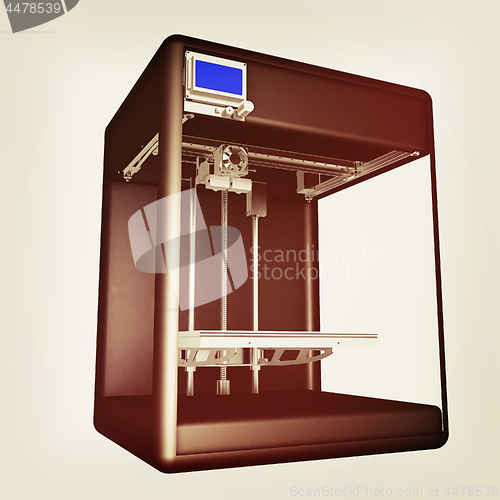 Image of 3d printer. Modern technologies. Creating products of the innova