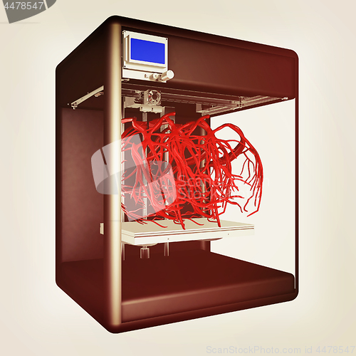 Image of Medical 3d printer for duplication of veins. 3D Bio-printer. 3d 