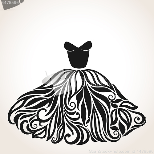 Image of Elegant vector silhouette of isolated beautiful back dress