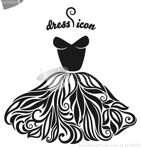 Image of Elegant vector silhouette of isolated beautiful back dress