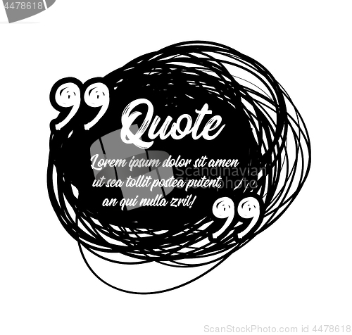 Image of Drawn quotes and a frame to highlight the frame, quotes and other text in the article, or as a separate element. Vetor