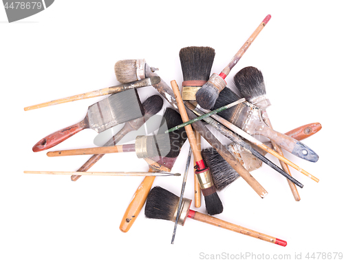 Image of Collection of old paintbrushes