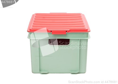 Image of Green plastic box isolated on white with clippingpath