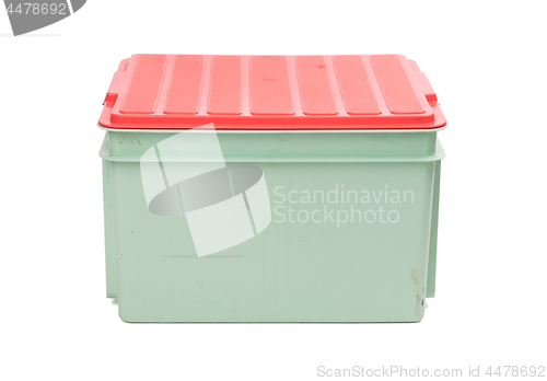 Image of Green plastic box isolated on white with clippingpath