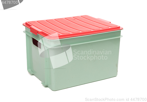 Image of Green plastic box isolated on white with clippingpath