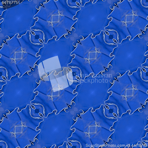 Image of Blue Leather Seamless Pattern