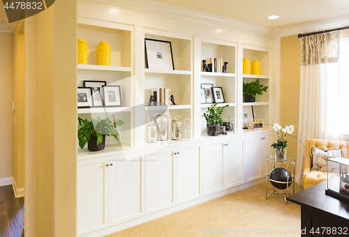 Image of Beautiful Custom Shelves and Cabinet Built-in Interior