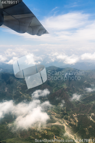 Image of Nepal and Himalayas landscape view from airplane