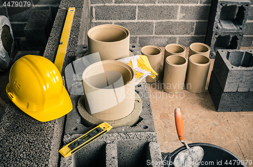 Image of construction of a modular chimney