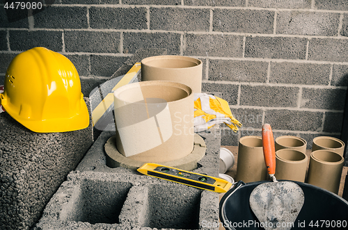 Image of construction of a modular chimney