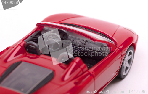 Image of Red toy sports car interior