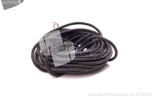 Image of Black wire cable isolated