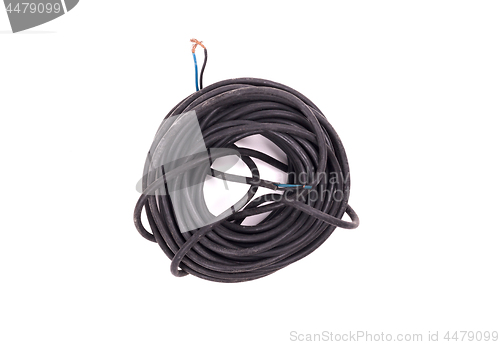 Image of Black wire cable isolated