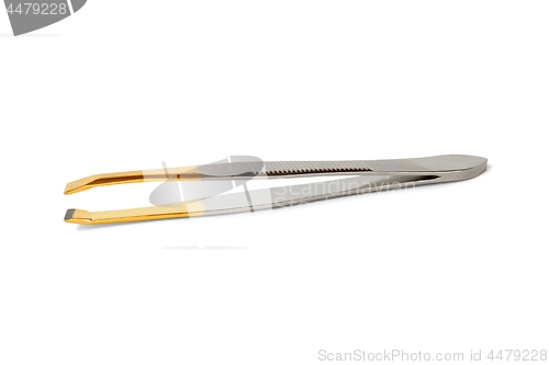 Image of Cosmetic tweezers on white