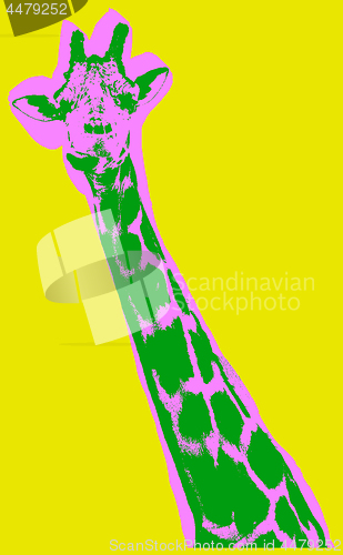 Image of Giraffe picture over green background