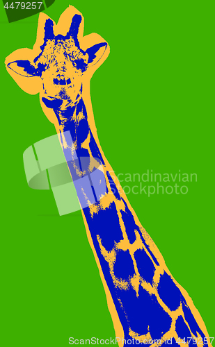 Image of Giraffe picture over green background