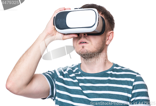 Image of Man in virtual reality glasses