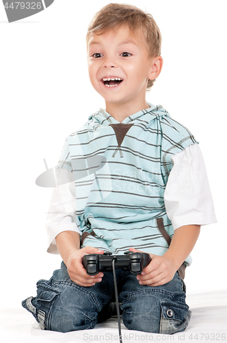 Image of Boy playing with Joystick