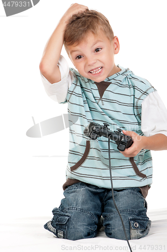 Image of Boy playing with Joystick