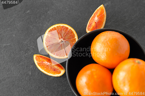 Image of close up of fresh juicy blood oranges