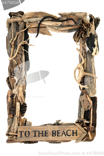 Image of Driftwood Frame with Beach Sign