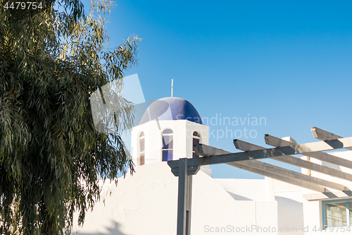 Image of typical Santorini church in Greece in the Cyclades