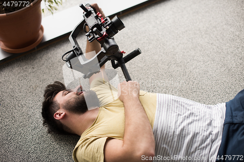 Image of videographer at work