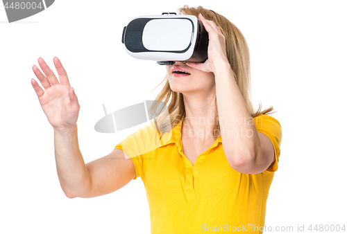 Image of Woman in virtual reality glasses