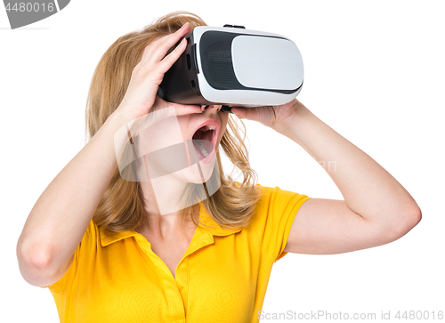 Image of Woman in virtual reality glasses