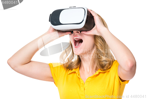 Image of Woman in virtual reality glasses