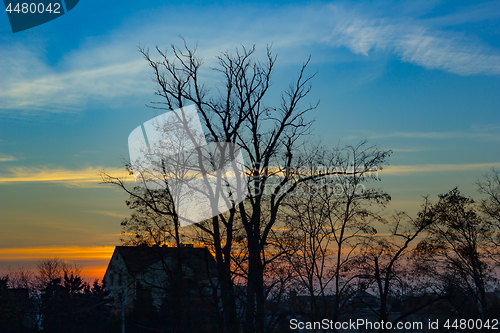 Image of Beautiful colorful autumn sunset 