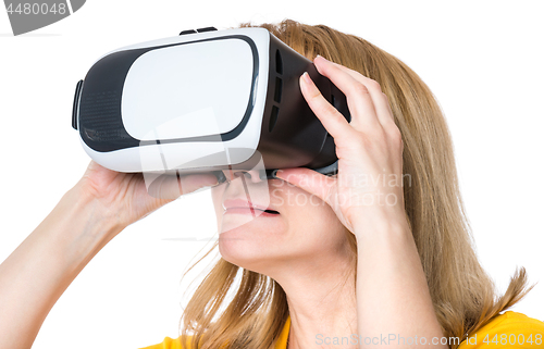 Image of Woman in virtual reality glasses