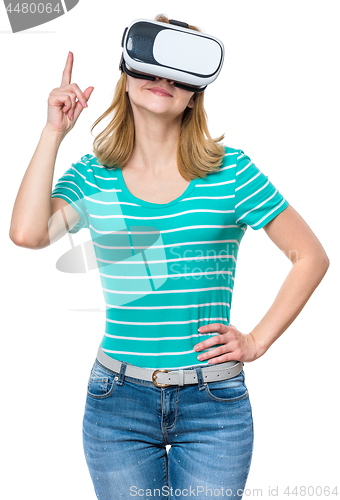 Image of Woman in virtual reality glasses