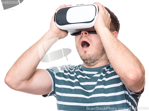 Image of Man in virtual reality glasses