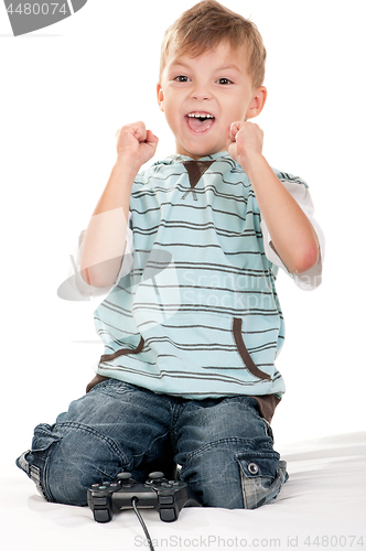 Image of Boy playing with Joystick