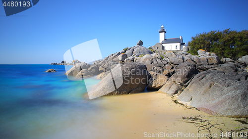 Image of Pontusval lighthouse in Brittany